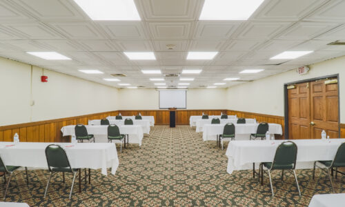 Conference room setup for presentation