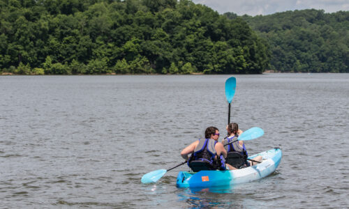 Couple kayaking