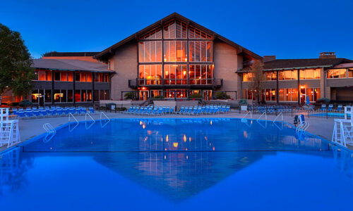 Exterior of Lodge at Dusk