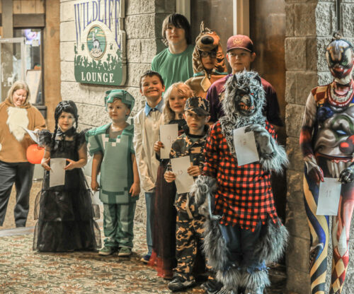 Kids dressed up for a Halloween Costume Contest