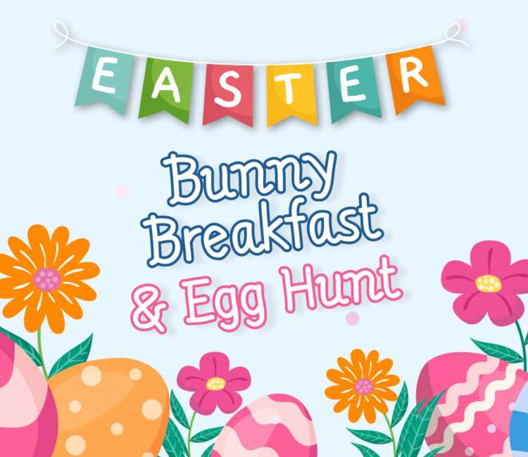 Text Graphic, Easter Bunny Breakfast & Egg Hunt