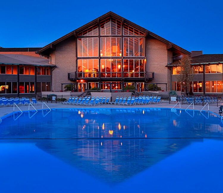 Exterior of Lodge at Dusk