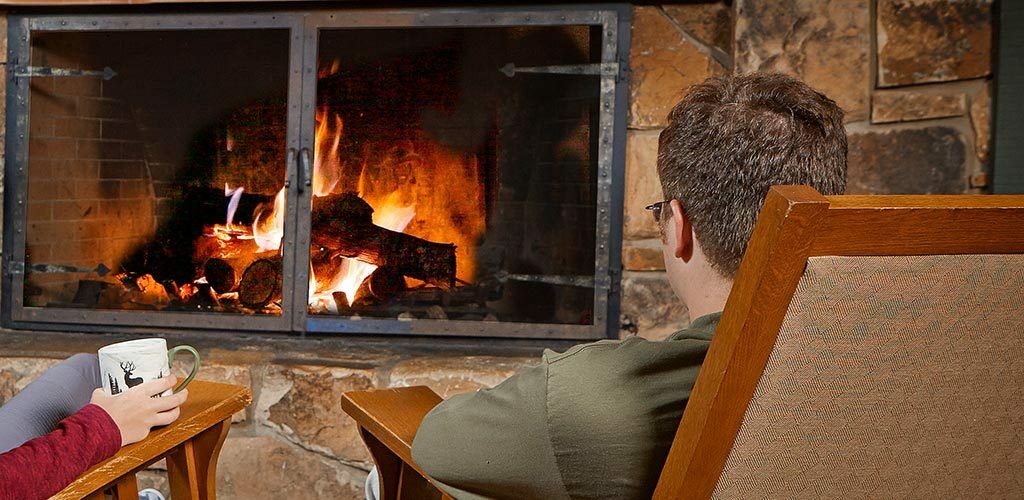 Couple around a firepit